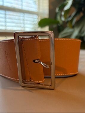 Guess Leather Belt with Silver Buckle